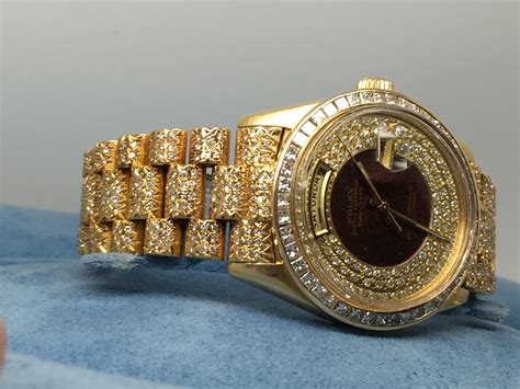 diamond encrusted rolex for sale|used rolex diamond bezels.